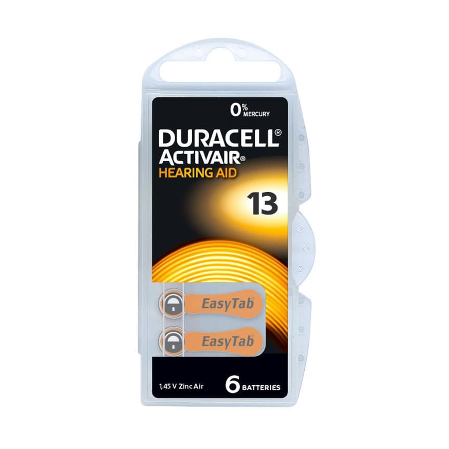 Duracell Hearing Aid Battery 13 – PR48 (Zinc Air, 1.45V)